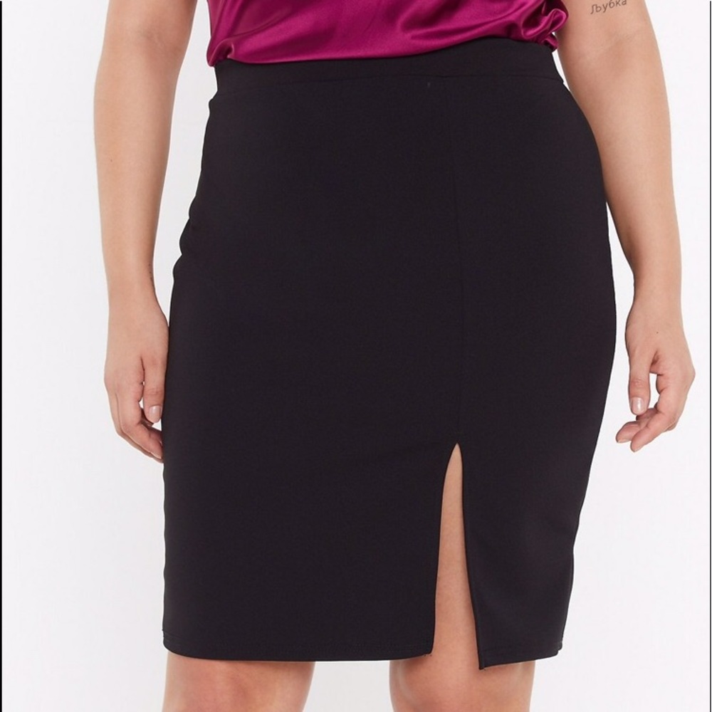 NWT Black slit skirt